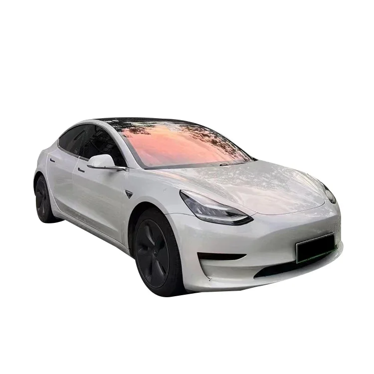 Precio de fábrica, tinte camaleón de 100 pies, 80% VLT, cambio de Color arcoíris, autoadhesivo azul, película Solar para ventana de coche con vista Ultra