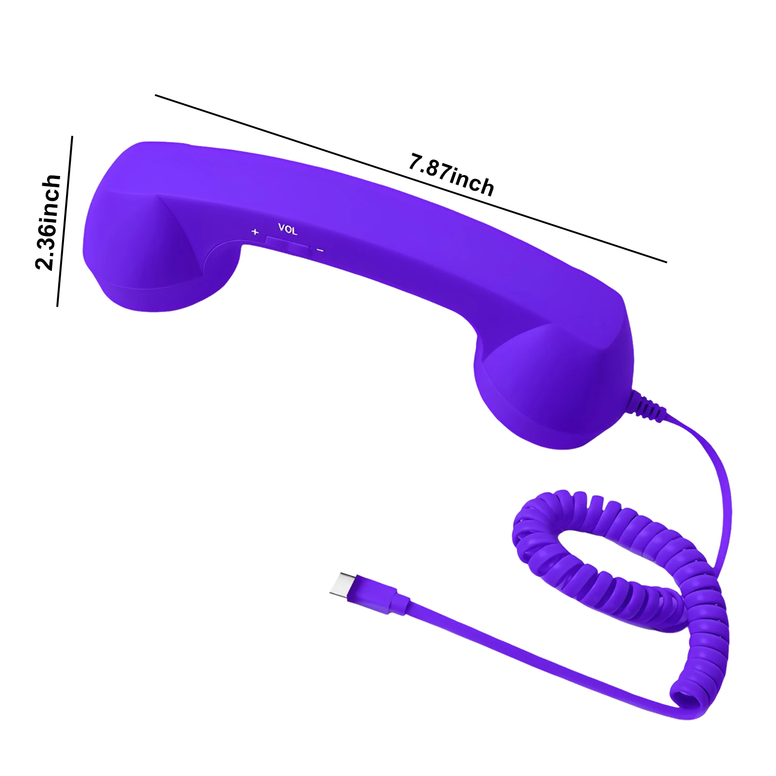 Telephone Wired Handsets with Type-C Connector Wired Landline Handle Receiver for Mobile Video Conferences Calls Meetings