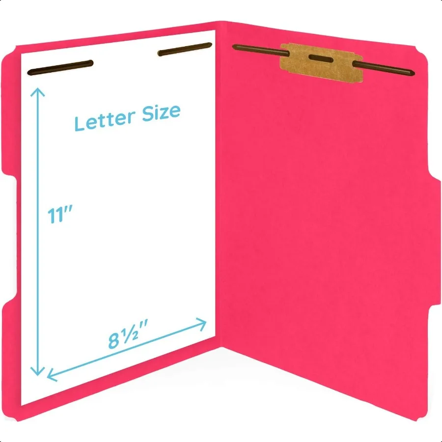 50 مجلد ملفات قفل أحمر 1 3 قطع علامة تبويب معززة متينة 2 شوكات مربوطة مثبتة لتنظيم الملفات الطبية القياسية قانون Cl