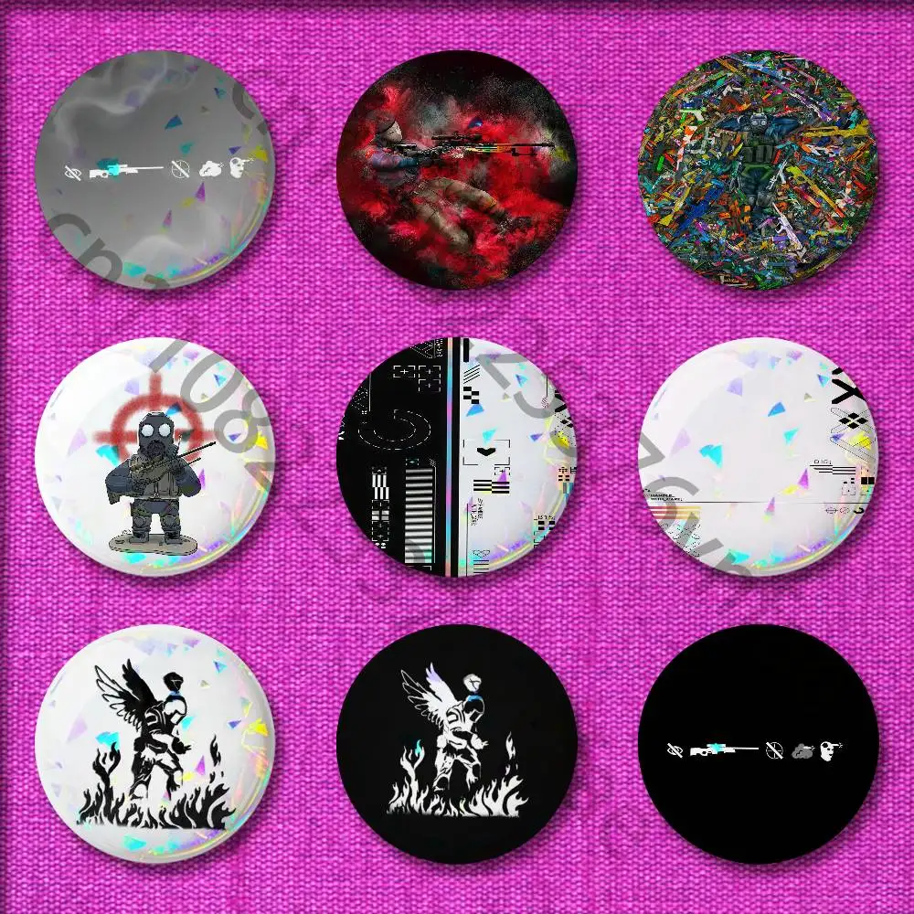 

C-CSGO C-CS GO Badge For 75mm 25mm 44mm 32mm 58mm Round Pin Brooch Insignia Shell Adornment