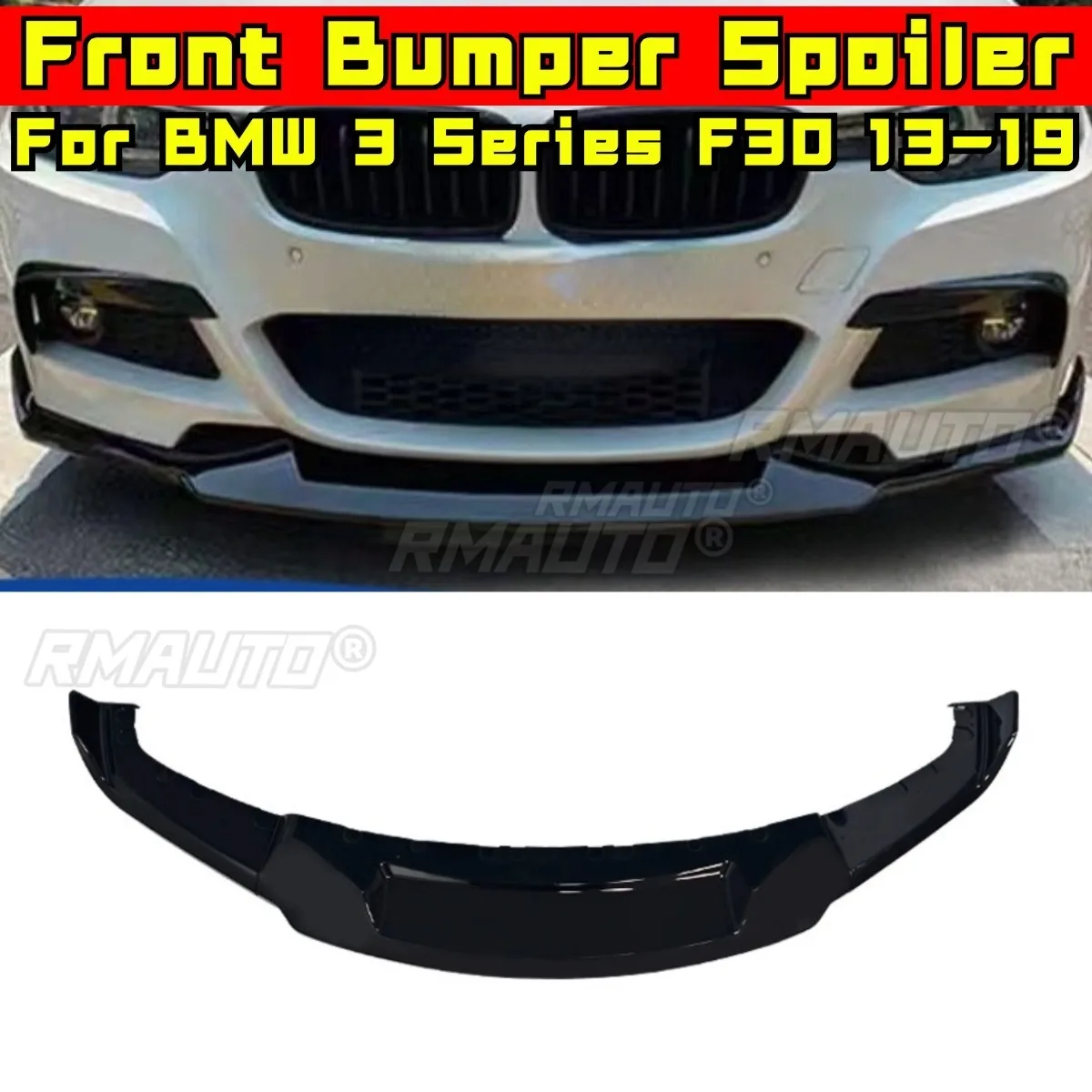 

3PCS Car Front Bumper Spoiler Lip MAD Style Modification Part For BMW 3 Series F30 2013-2019 Bumper Guard Protector Cover