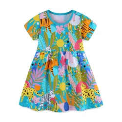 2-7T New Arrival Baby Princess Dresses Summer Girls Party Dress Animals Fashion Kids  School Children Clothing Toddler Dresses