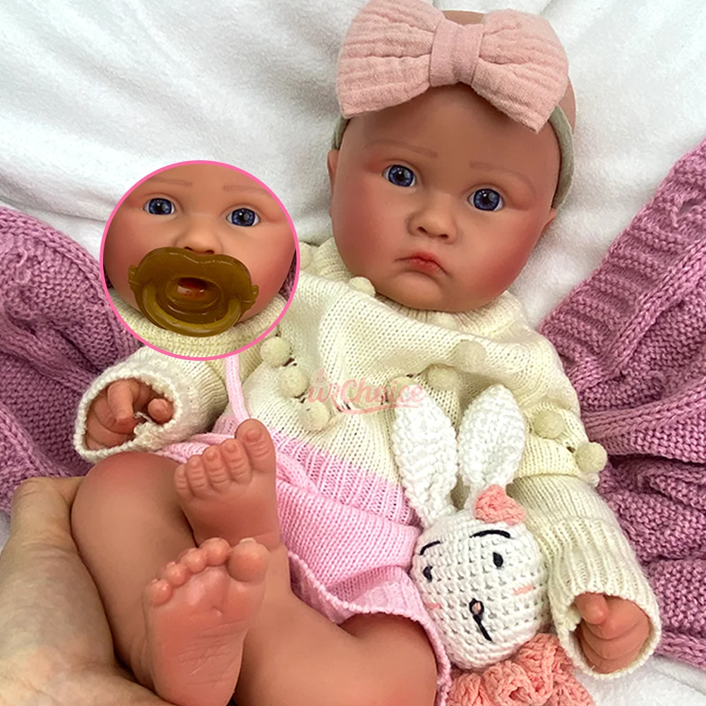 Adorable Artist Collection 18" Silicone Reborn Baby Girl Handmade Reborn Doll Lifelike Newborn Perfect Gift For Doll Lovers