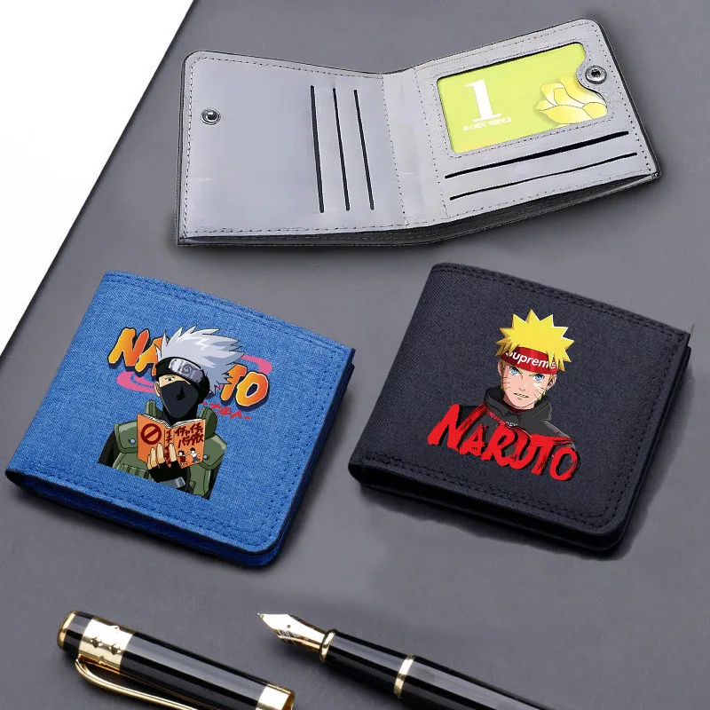 Narutos Wallet Boy Cartoon Anime Character Pattern Purse Men's Large Capacity Multifunctional Card Bag Banknote Storage Bags New