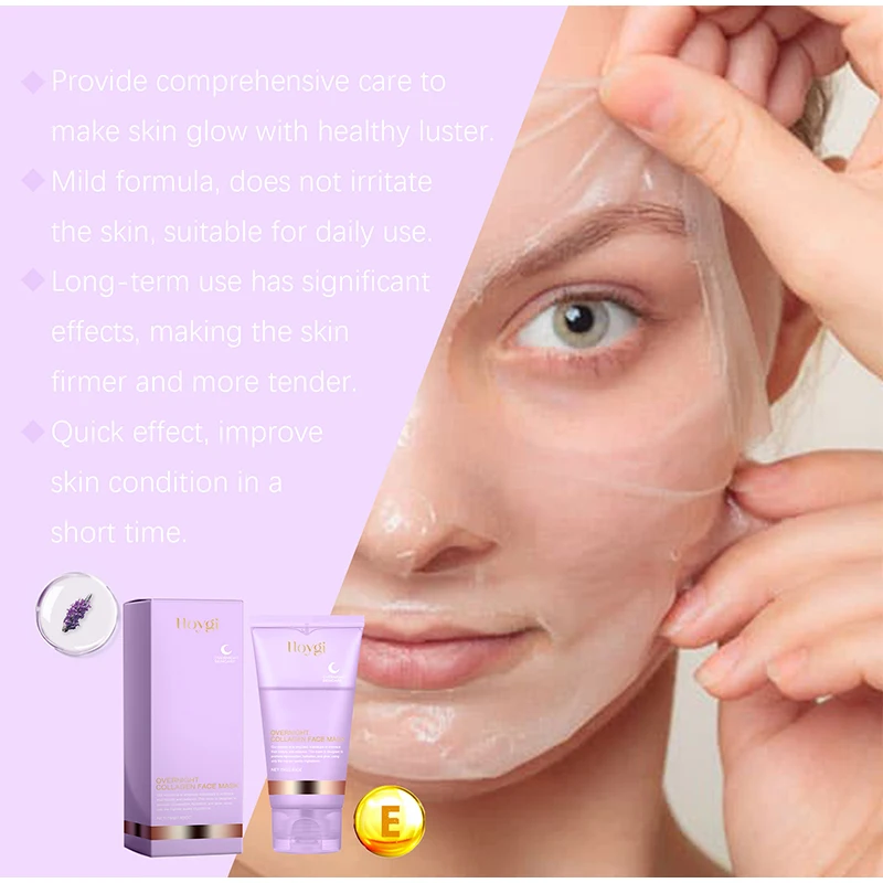 Masque exfoliant au collagène, rétrécissement des pores, élimination des points noirs, contrôle de l'huile, hydratant, éclaircissant, élasticité