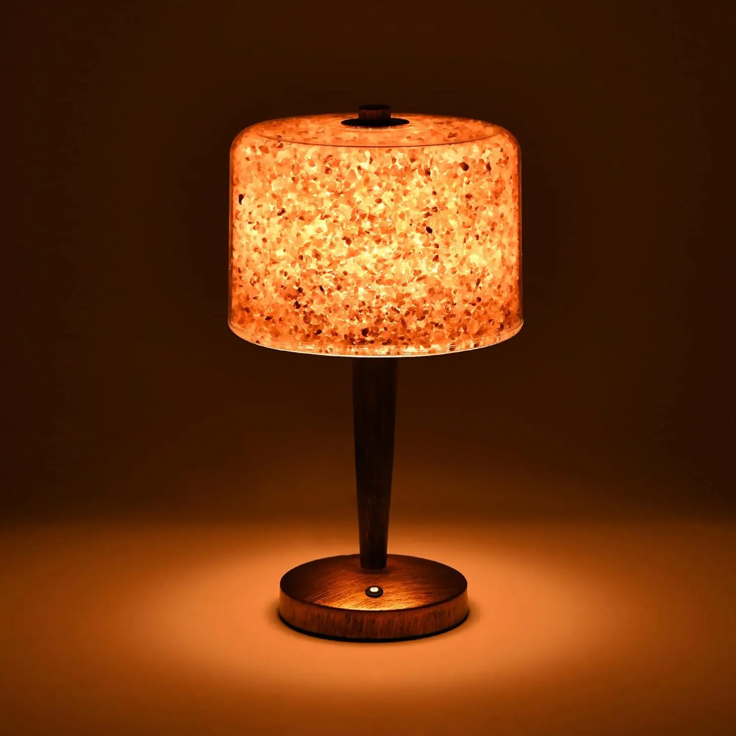 Touch Dimmer USB Himalayan Salt Lamp with Natural Rock Crystal and High Transparency PC Shade