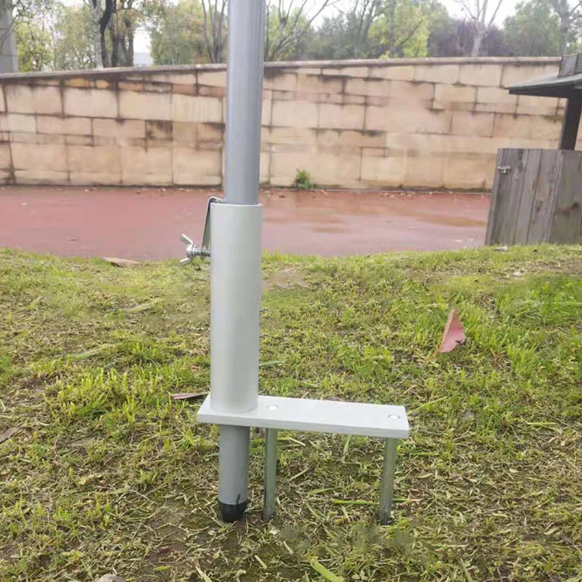 Soporte Acero para Sombrilla Patio, Soporte Metal Resistente para Sombrilla Playa, con Dos Horquillas para el Suelo