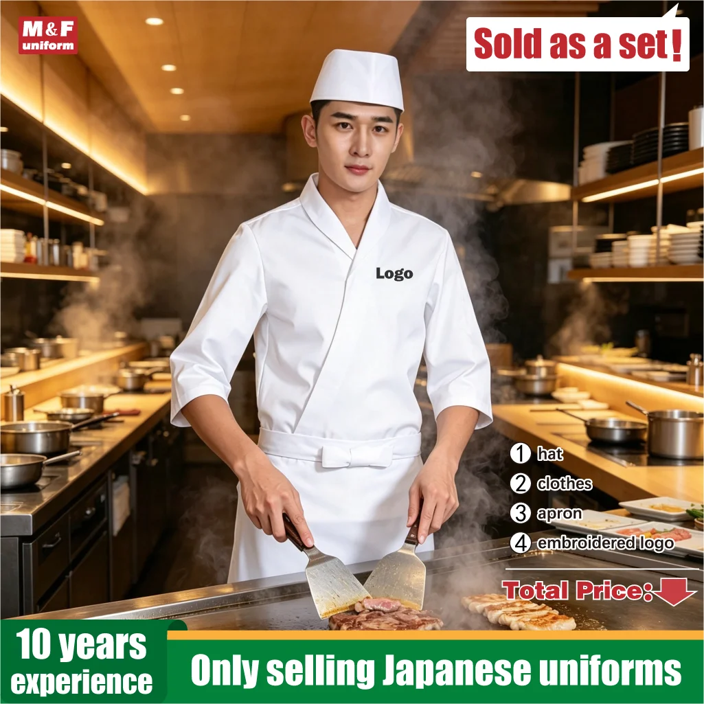 uniforme-de-chef-japonais-uniforme-de-chef-a-revers-uniforme-de-restaurant-de-style-japonais-toque-de-chef-tablier-logo-brode-qualite-haut-de-gamme