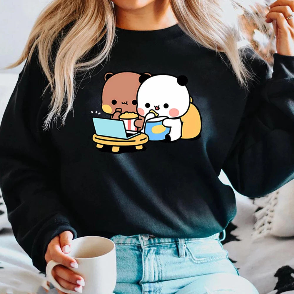 Cute Bubu and Dudu Sweatshirt Cartoon Panda Bear Bubu and Dudu Graphic Hoodie Women/Men Tops Kawaii Printed Harajuku Sweatshirts