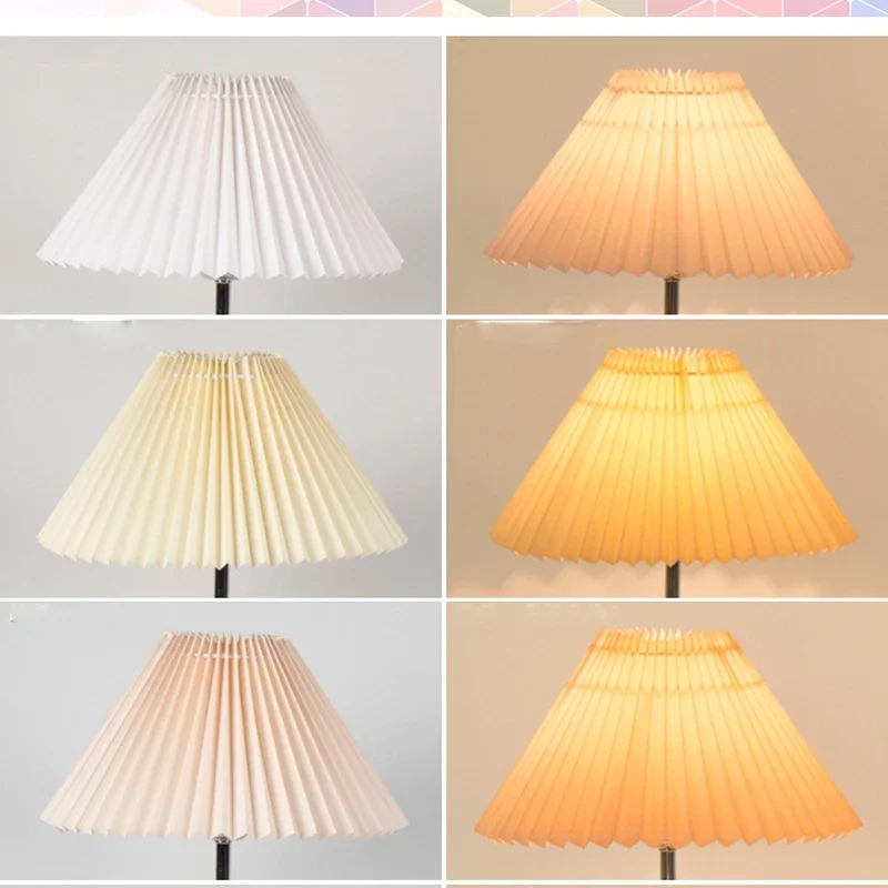 Japanese Style Pleated Lampshade Pleats Cover DIY Table Lamp Desk Lamp Standing Lights Covers Suitable for E27 Lamp Holder Deco