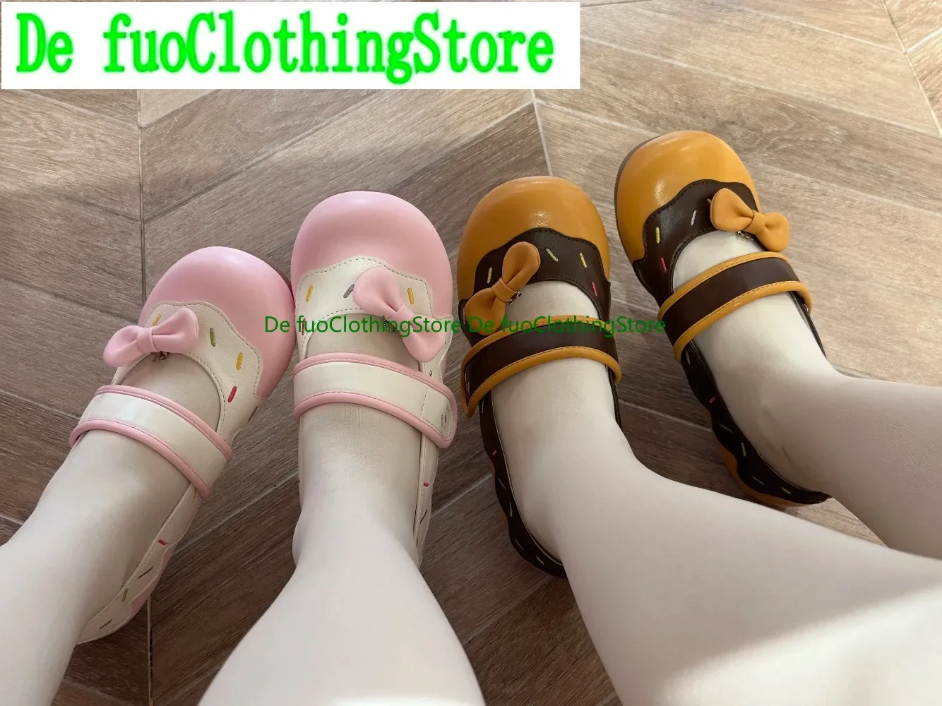 รองเท้าส้นเตี้ยน่ารักสไตล์หวานสำหรับสาวๆ ยี่ห้อ DefuoClothing รองเท้าส้นสูงแบบแมรี่เจนหัวมนสำหรับฤดูร้อน สไตล์ลำลองสำหรับผู้หญิง ส้นหนา
