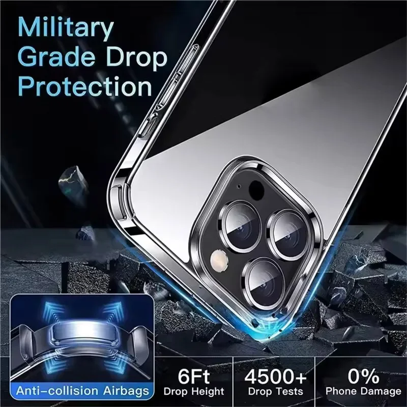 آيفون 17 الهواء 16 15 14 13 12 11 برو Xs ماكس Mini 16e XR 7 8 6 6s Plus 16e SE 2020 حافظة شفافة ناعمة من البولي يوريثان رقيقة جدا الغطاء الخلفي