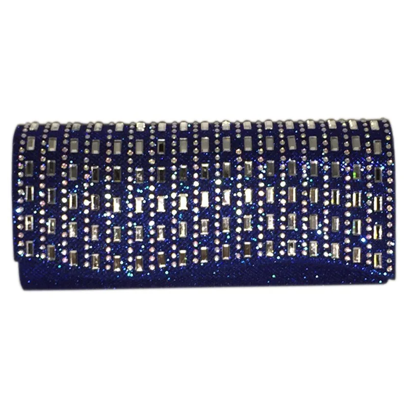 Blingbling Evening Clutch Bag for Women Sequined Long Square Purse Elegant Ladies Gold Royal Blue Party Handbag Bolsas Femininas