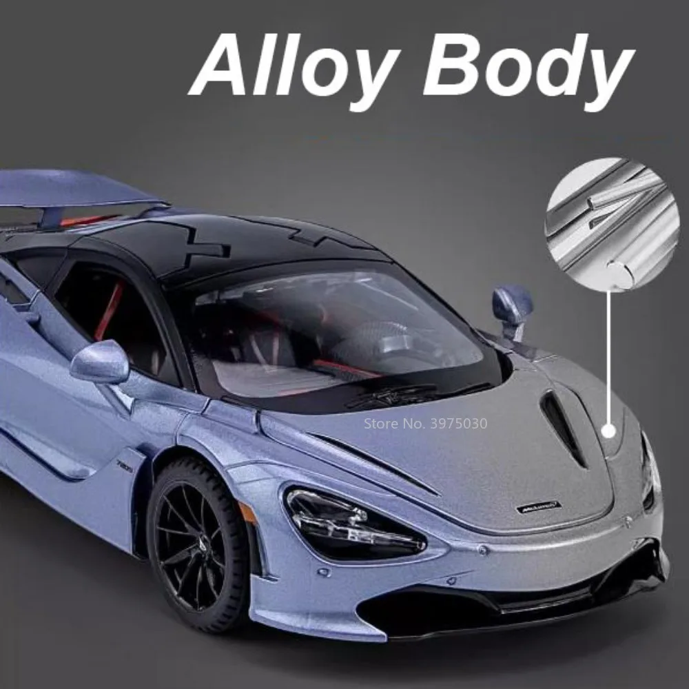 1:32 Alloy MCL 720S Toys Miniature Cars Diecast Models Sound Light Supercar Wheel Pull Back Vehicles Boys Collection Gifts