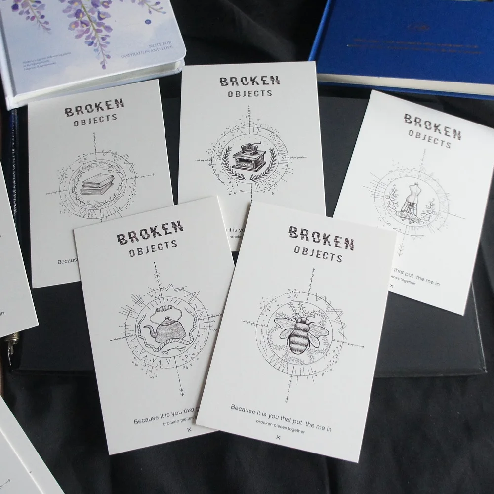 

15pcs Simple Line-drawing Things Card As Party Invitation DIY Decoration Gift Card Message Card Postcard Scrapbooking Use