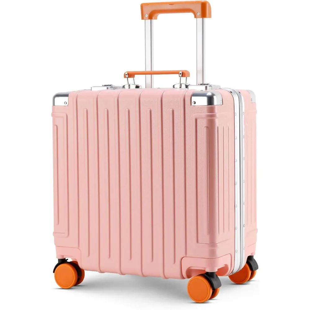 Equipaje de mano rígido liviano de 18 pulgadas aprobado por TSA con portavasos y cerradura TSA para viajes