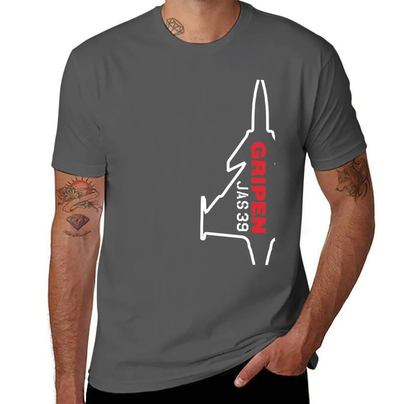 JAS-39 GRIPEN T-Shirt Simple Casual Short Sleeve Cotton T-Shirt