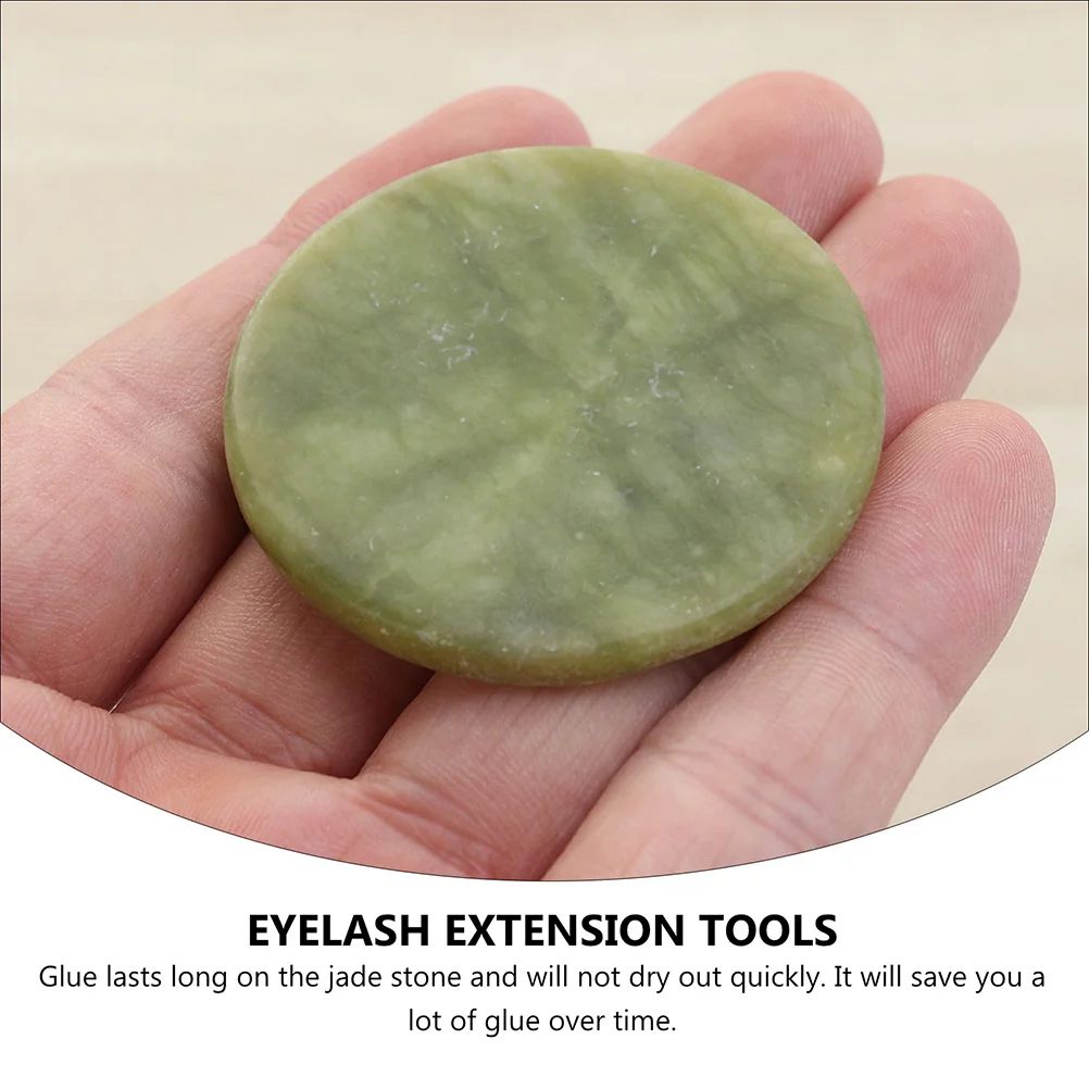 Almofada de extensão de cílios de pedra de jade, 6 peças, suporte de cola anti-secagem, acessórios profissionais de enxerto, paletes para salão de beleza