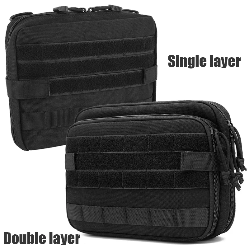 1000D Tactical Large Admin Pouch Single/Double Layer Molle Bag EDC Organizer EMT Utility Pouch Tool Storage Case First Aid Kit