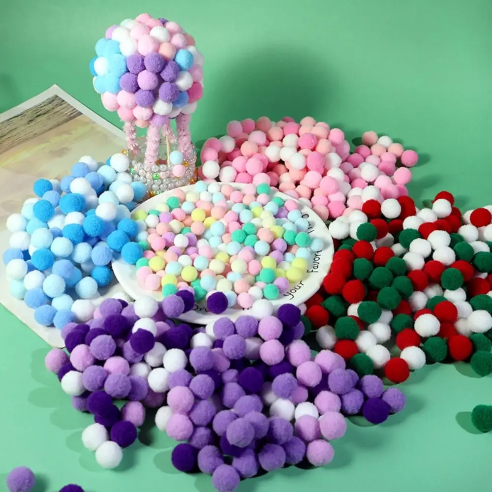 1 confezione da 1 cm/1,5 cm palline di pelliccia con pompon colori macaron colori di Natale fai da te pom pom palla soffice elasticità palla di peluche fai da te