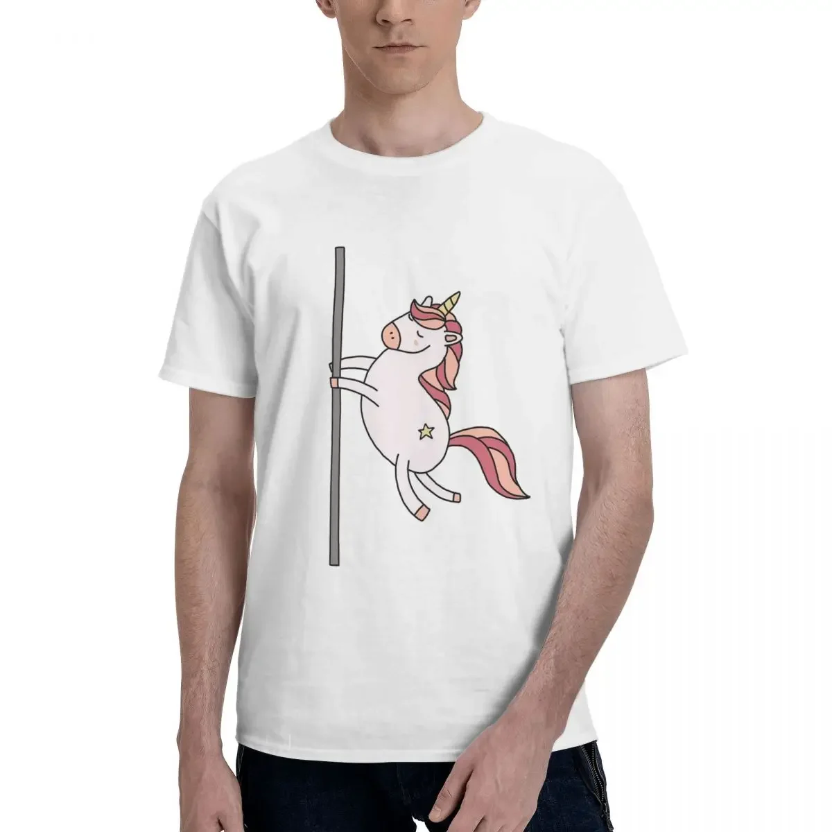 Pole Dancing Unicorn 100% Cotton T-shirt Unisex Fashion T Shirts Men Round Neck Short Sleeve S-6XL