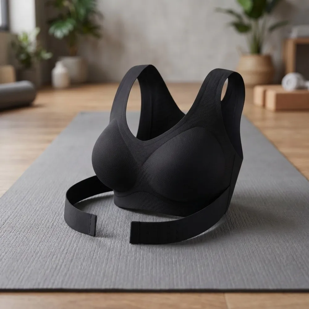 Posture Corrector Seamless Push Up Bra Cross Back Shockproof Gathered Wireless Bra Lingerie Anti-sagging Underwear Women - view 4