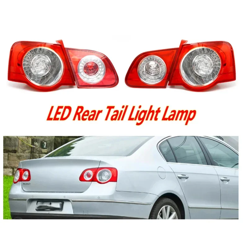 Pair Left&Right Tail Lamp Assembly For VW Passat B6 Sendan 2006-2011 Rear Taillight Warning Light Reversing Light 3C5945093D