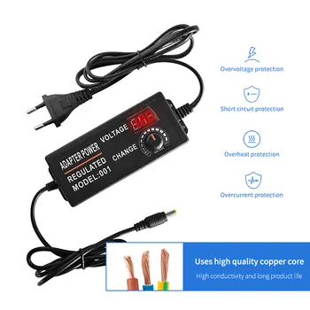 AC Ayarlanabilir Adaptör Kaynağı Yüksek Voltaj Trafosu 3V 5V 12V 24V 36V 2A 3A 5A 10A DC Dişi Timsah Klipsli Konnektör CCTV için 10 best sales Furman güç düzenleyici - №7