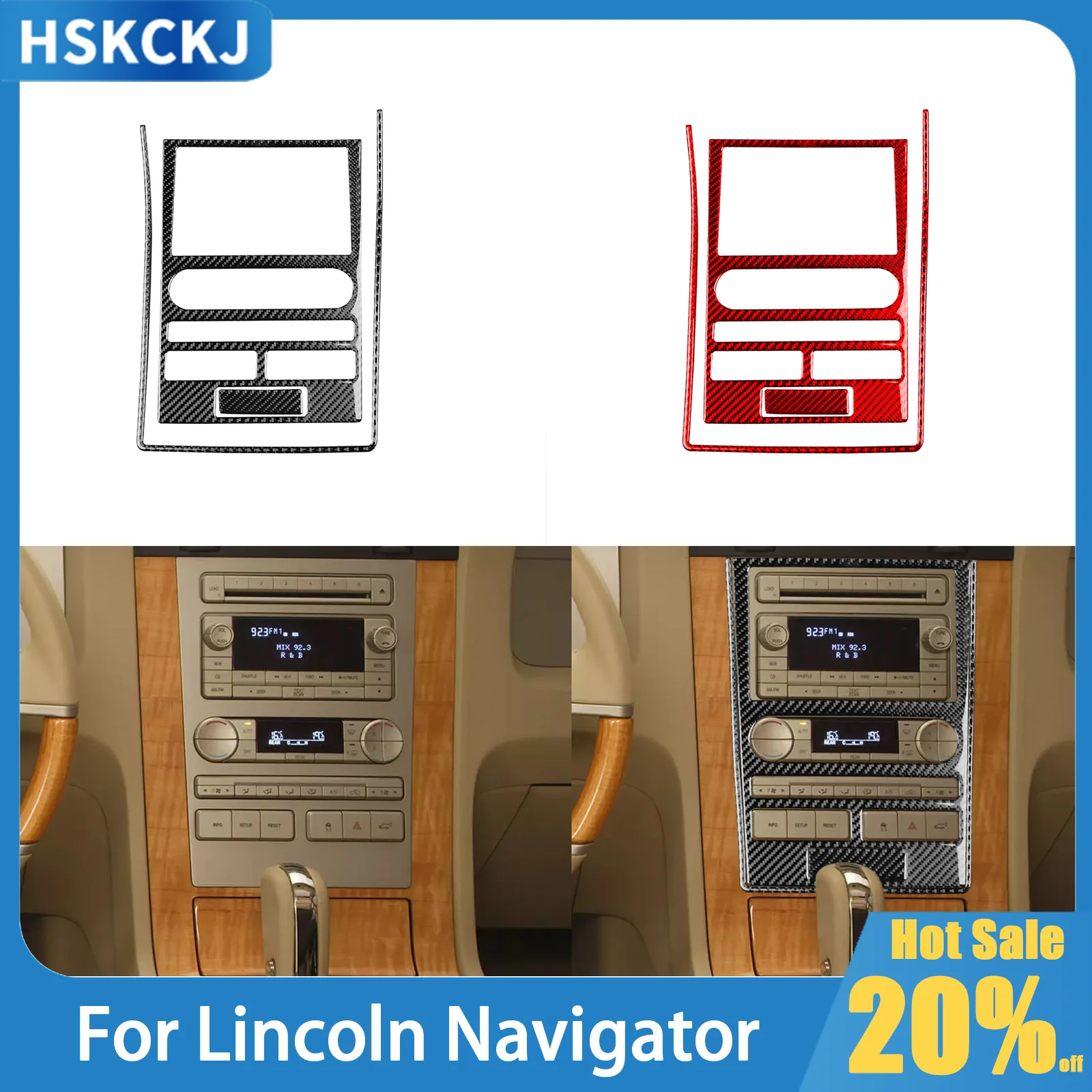 

Накладка на панель навигации консоли, наклейка для Lincoln Navigator 2007-2014, аксессуары для салона автомобиля, декор из углеродного волокна