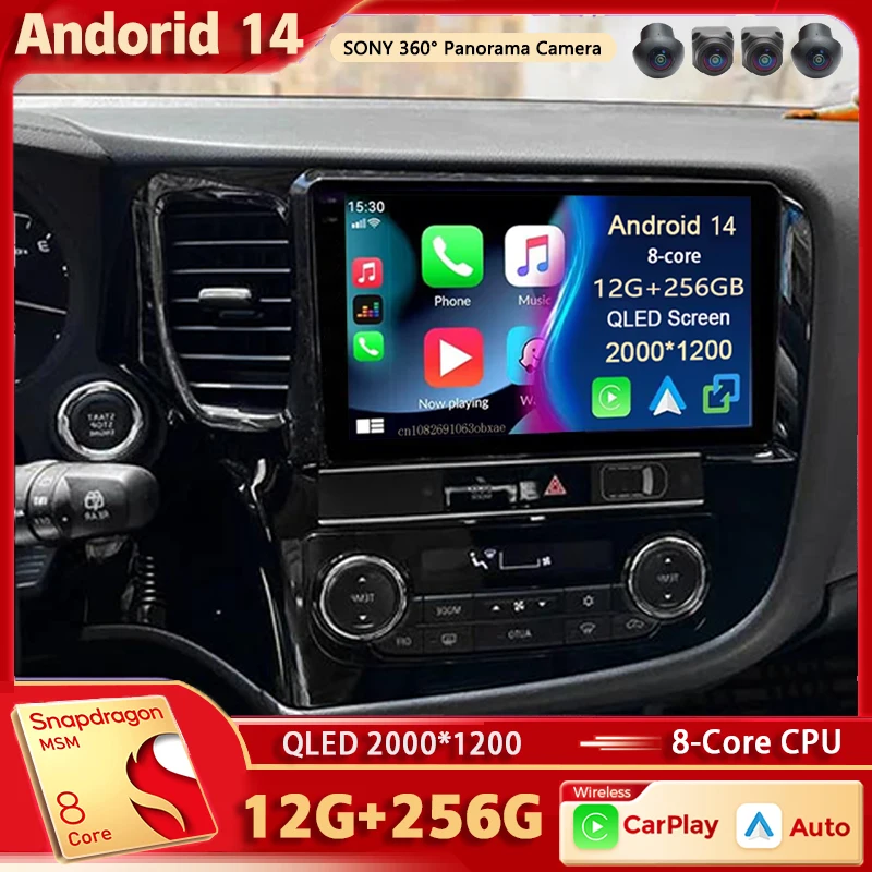 

Android 14 For Mitsubishi Outlander 3 2012-2018 2K QLED Android Car Radio Multimedia Video Player GPS stereo CarPlay Head Unit