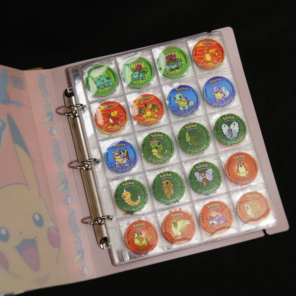 Lote De T 1.500 Album Suit Pokemon 169Pcs Nowa Kompletna Kolekcja Super Mega Master Pikachu Milkcaps Round Chaps Cards