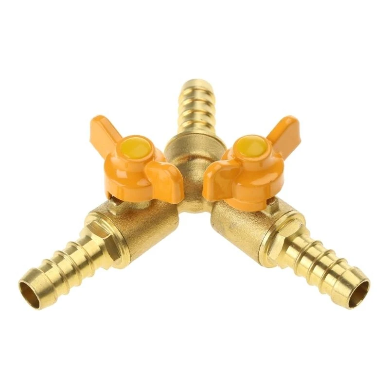 652F Upgraded 3 Way Hose Connector Y Shaped Brass Connector Versatile Metal Connector Easy Installation for Garden Watering