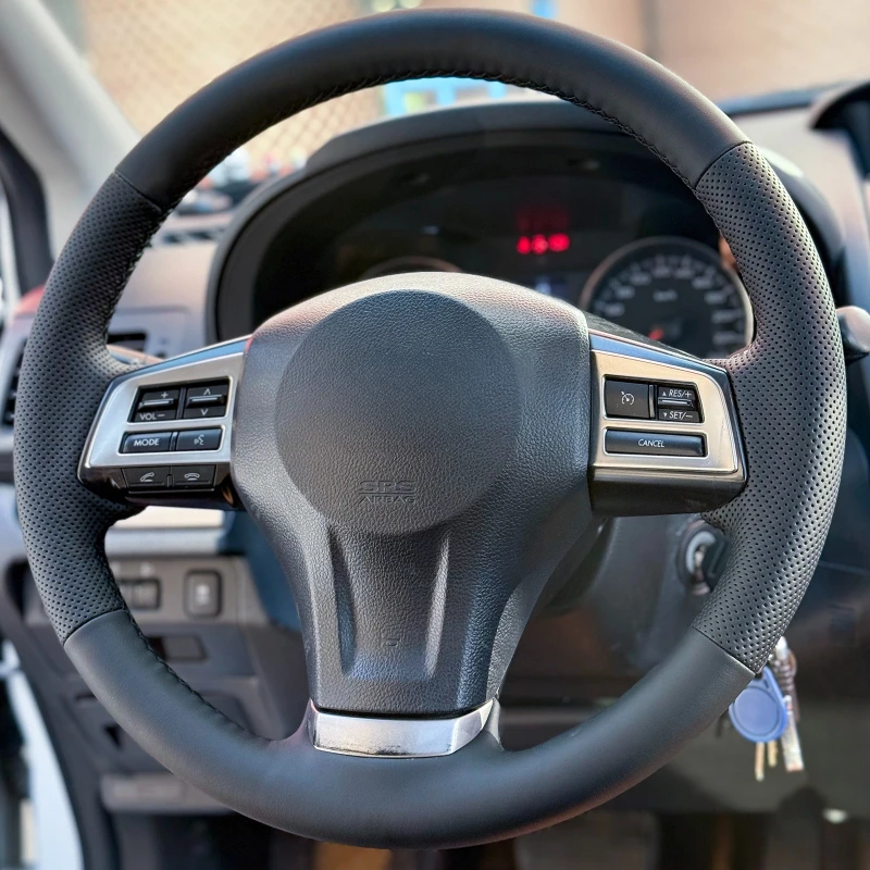 

Сшитый вручную нескользящий кожаный чехол на руль для Subaru Outback Forester XV Legacy BRZ Crosstrek WRX, автомобильные аксессуары