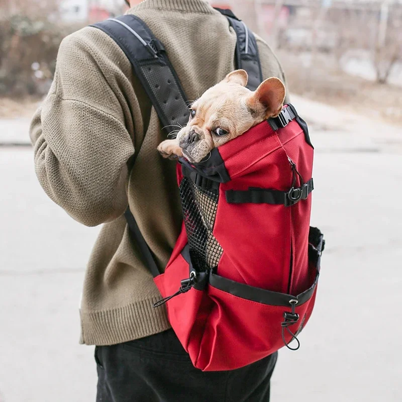 Breathable Dog Carrier Bag Portable Pet Outdoor Travel Backpack Puppy Carrier Bags for Cats French Bulldog Pet Supplies