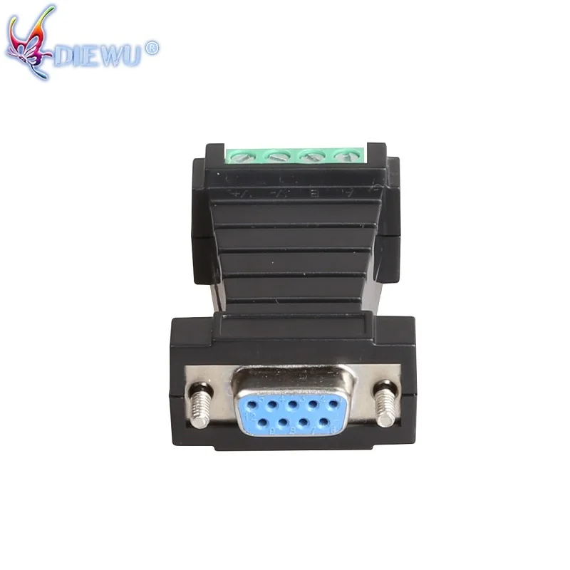 2PCS Diewu RS232 - RS485 DB9 남성용 Com 포트 - RS485 변환기