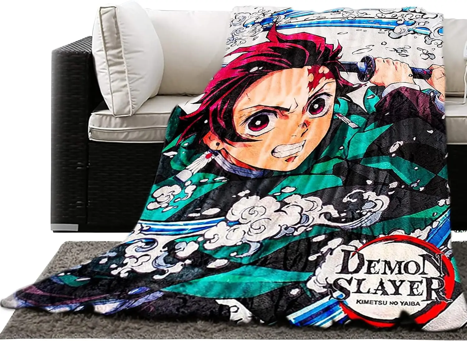 Флисовое одеяло JUST FUNKY Demon Tanjiro | |   Первая форма водного дыхания