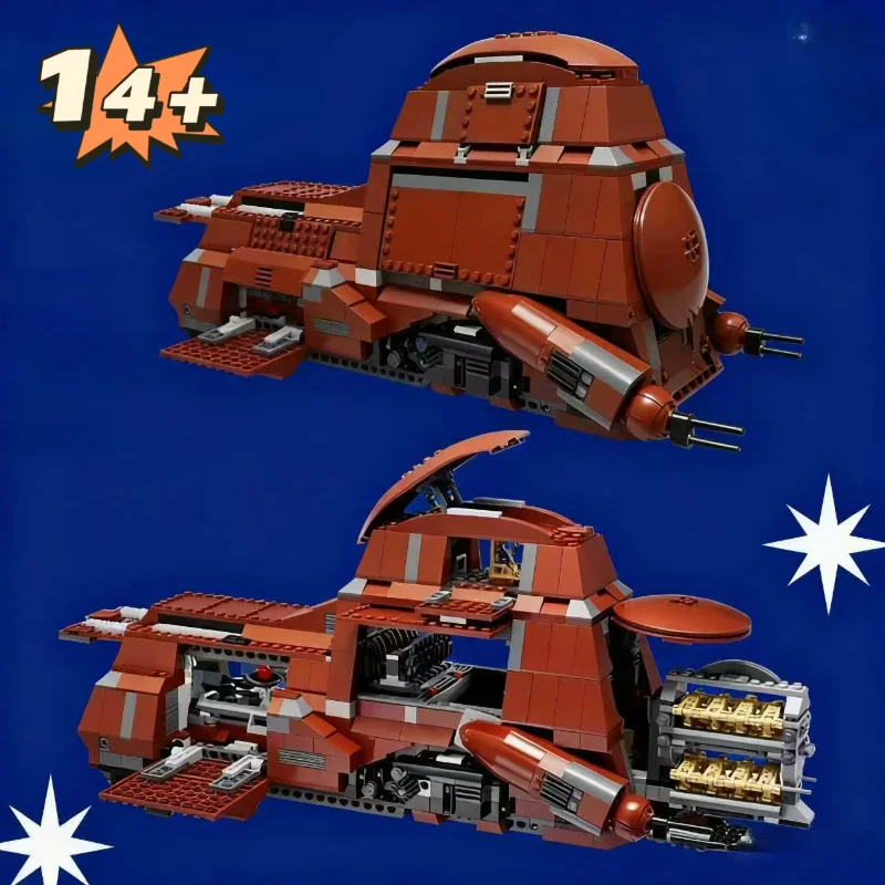 

1326 шт., космическая битва MOC 7662, торговая Федерация, MTT, строительные блоки, модель кирпича, военный транспортный автомобиль, подарки на Рождество и день рождения