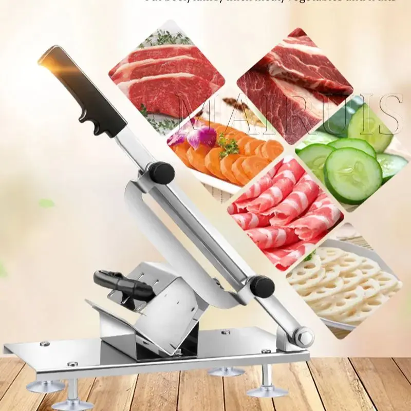 

Commercial Household Manual Lamb Slicer Bone Cutting Machine Beef Herb Mutton Rolls Cutter Frozen Meat Slicer Kitchen Gadgets