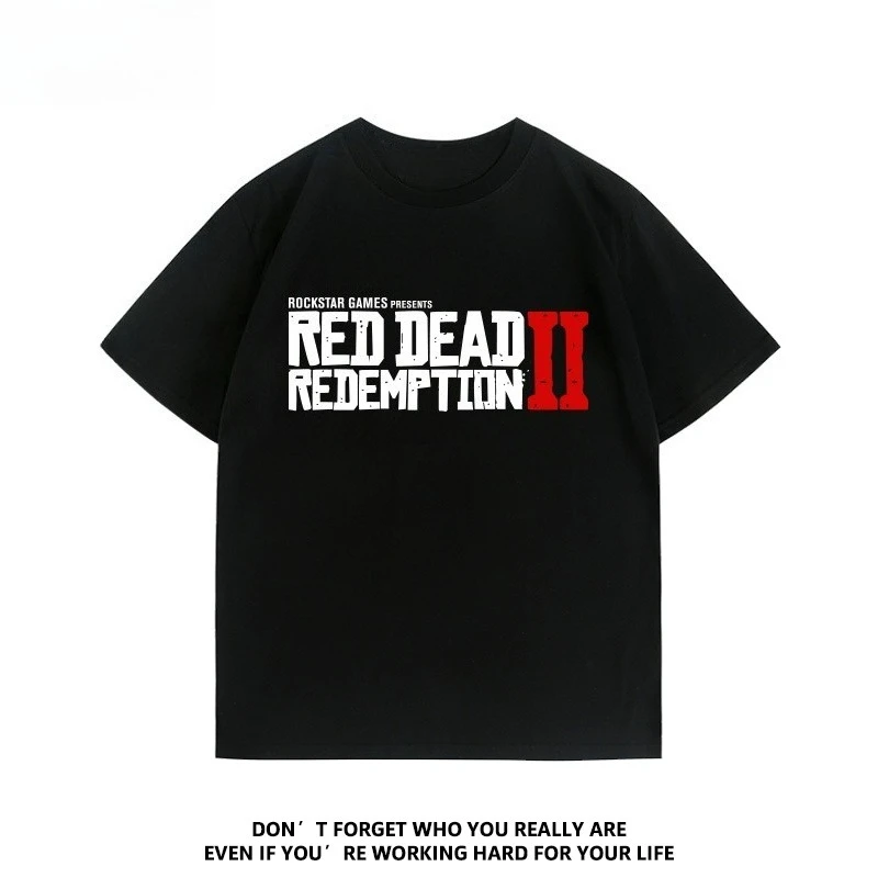 

Red Dead Redemption Remastered PS5 Console Game Rockstar Collaboration Летний мужской топ из высококачественного чистого хлопка с короткими рукавами