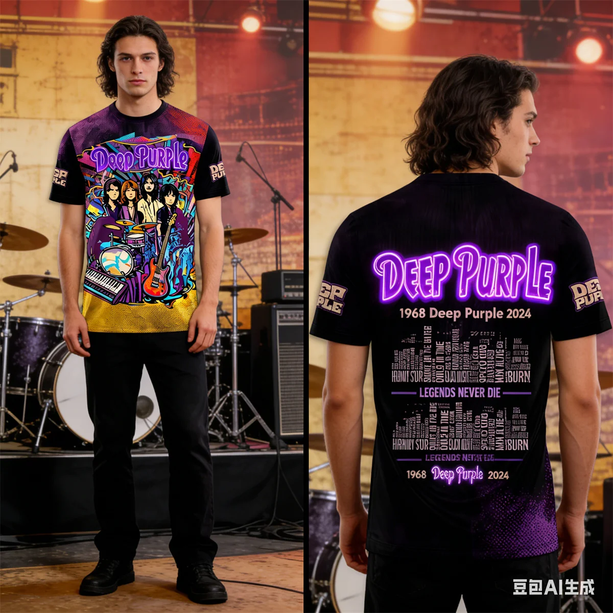 

Футболка Rock Deep Purple Band с 3D принтом для мужчин и женщин, модная повседневная футболка с коротким рукавом, топы в стиле хип-хоп, футболки, мужская одежда