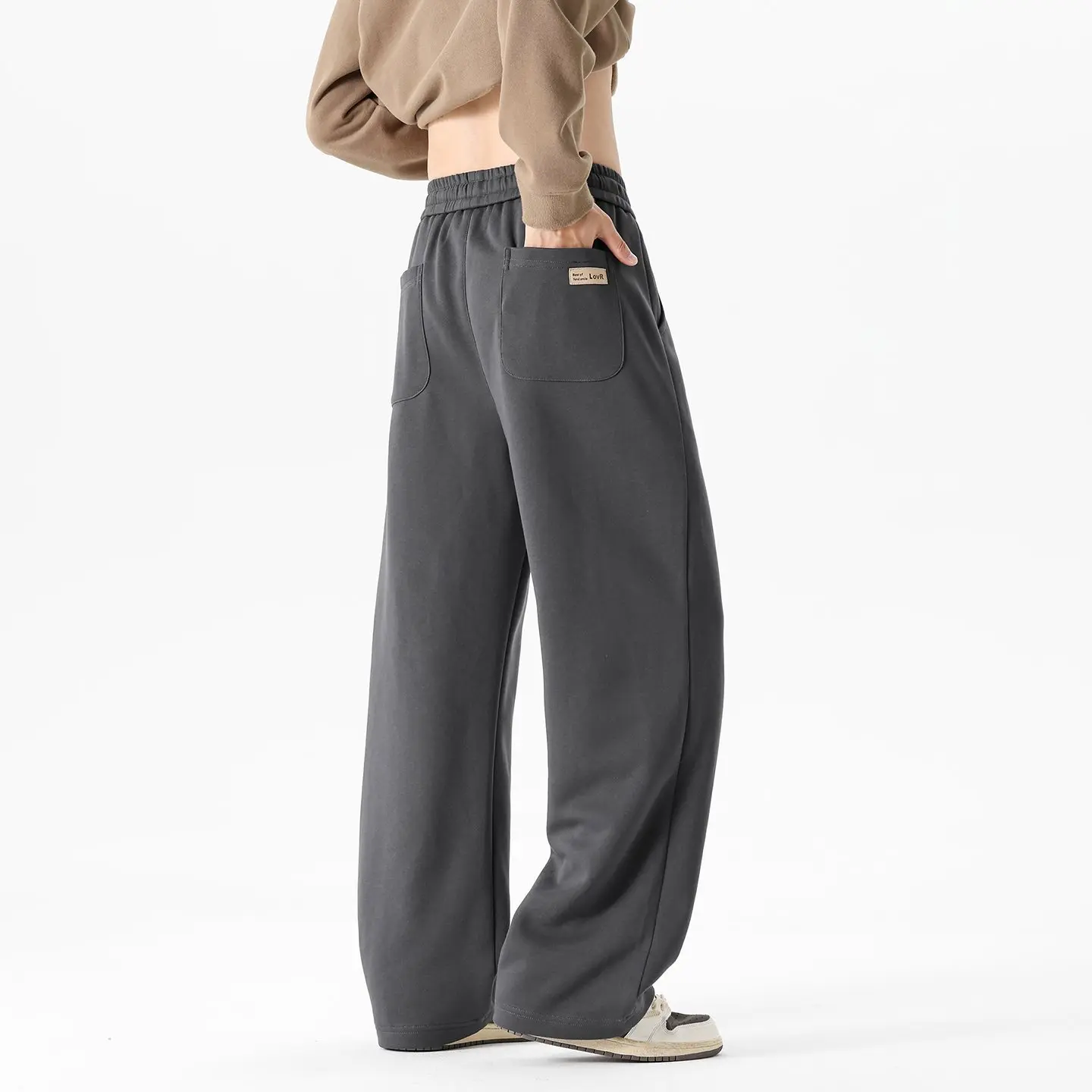 

New Spring Men's Loose Straight Leg Knitted Sports Casual Pants High Waist Straight Cut Youthful Vitali Sle Options