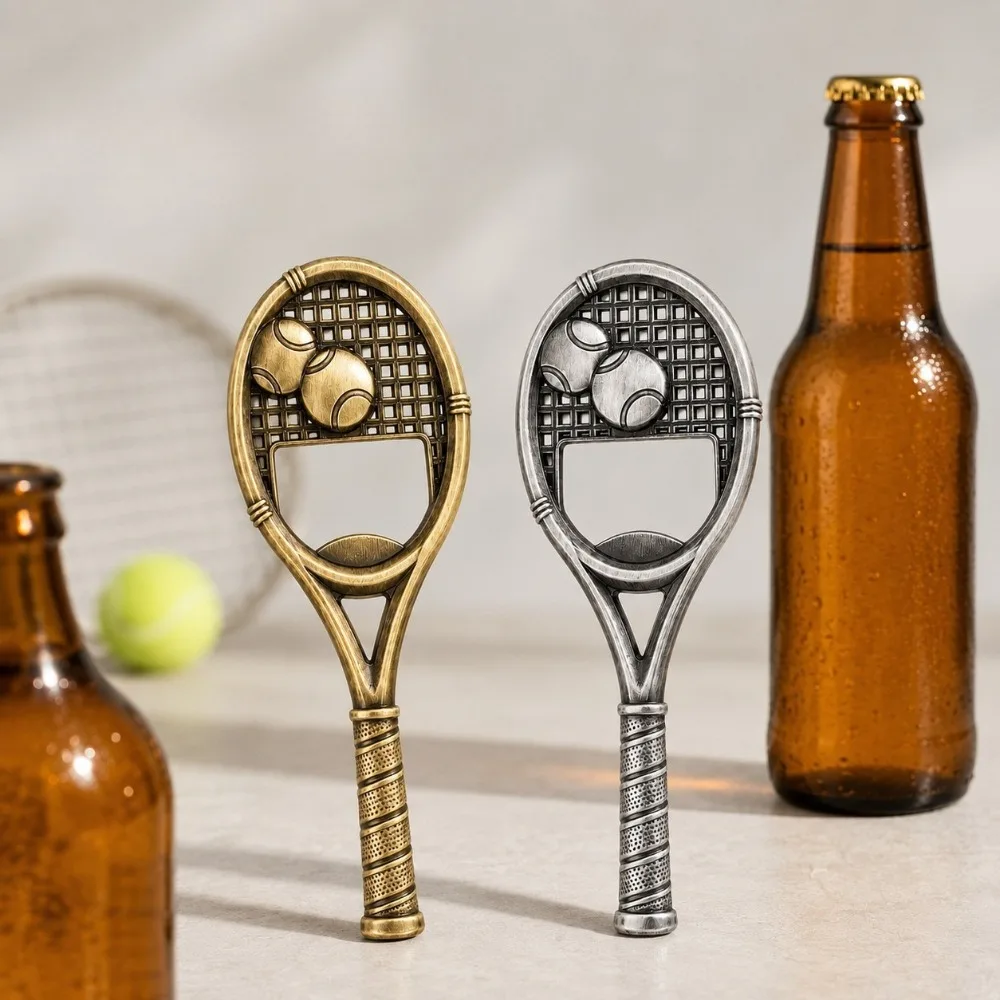 1PC Tennis Racket Shaped Beer Bottle Opener, Creative Sports Style Opener, Unique Kitchen Bar Tool for Tennis Fans
