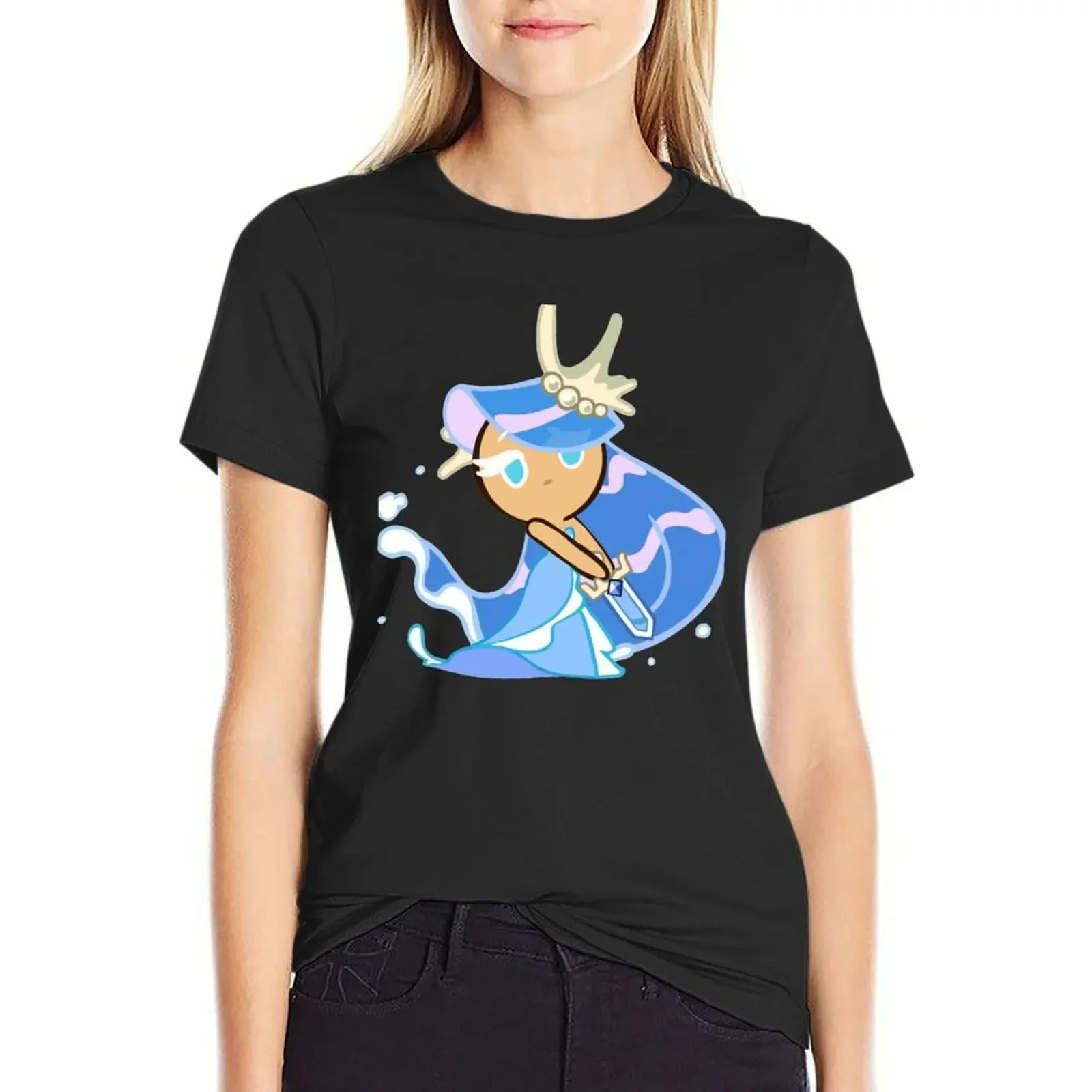 

Sea Fairy Cookie (Cookie Run) T-Shirt summer top plain funnys vintage clothes Woman fashion
