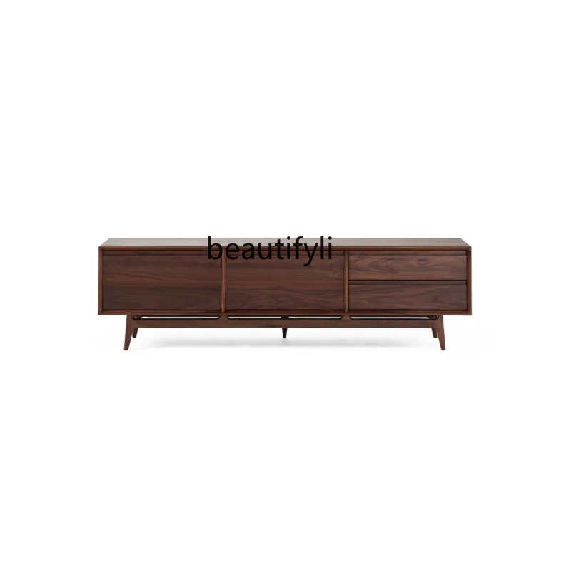 

Landscape TV Cabinet Nordic Modern Minimalist Black Walnut Living Room Locker Living Room Furniture Cabinet Cabinet furniture