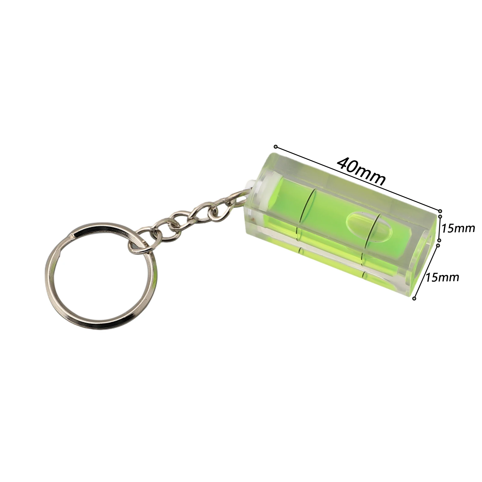 1PC Square Level Green BullseyeLevel Horizontal  Inclinometer Measuring Tool Mini Key Ring PTZ T-type Level