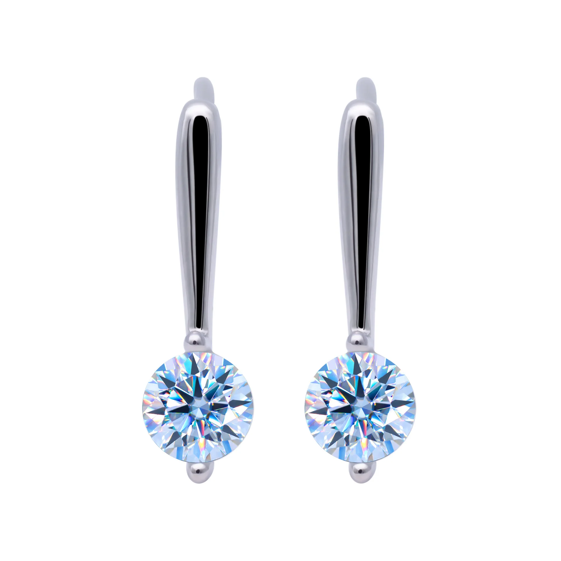 

Длинные женские U-образные серьги с муассанитом и одним бриллиантом, стерлинговое серебро S925, простая корейская версия, элегантные стильные высококачественные ушные крючки