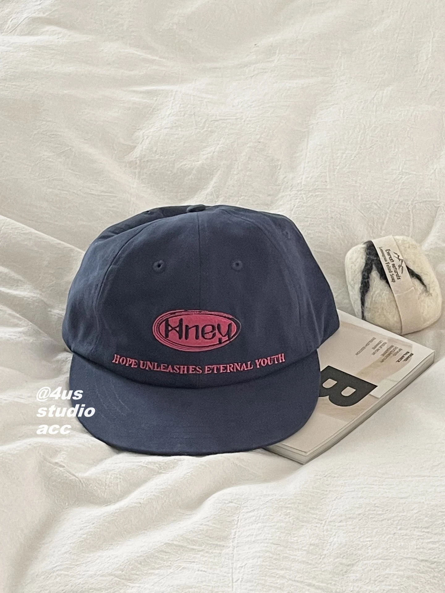 

New Flat Brim Baseball Cap for Women, Color-Block Embroidered Letters, Trendy and Face-Slimming