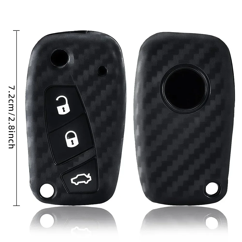 Carbon Fiber For Fiat Grande Punto Panda Dot Streetka Vehicles For Ford KA  Silicone Car Remote Key Cover Holder view 5