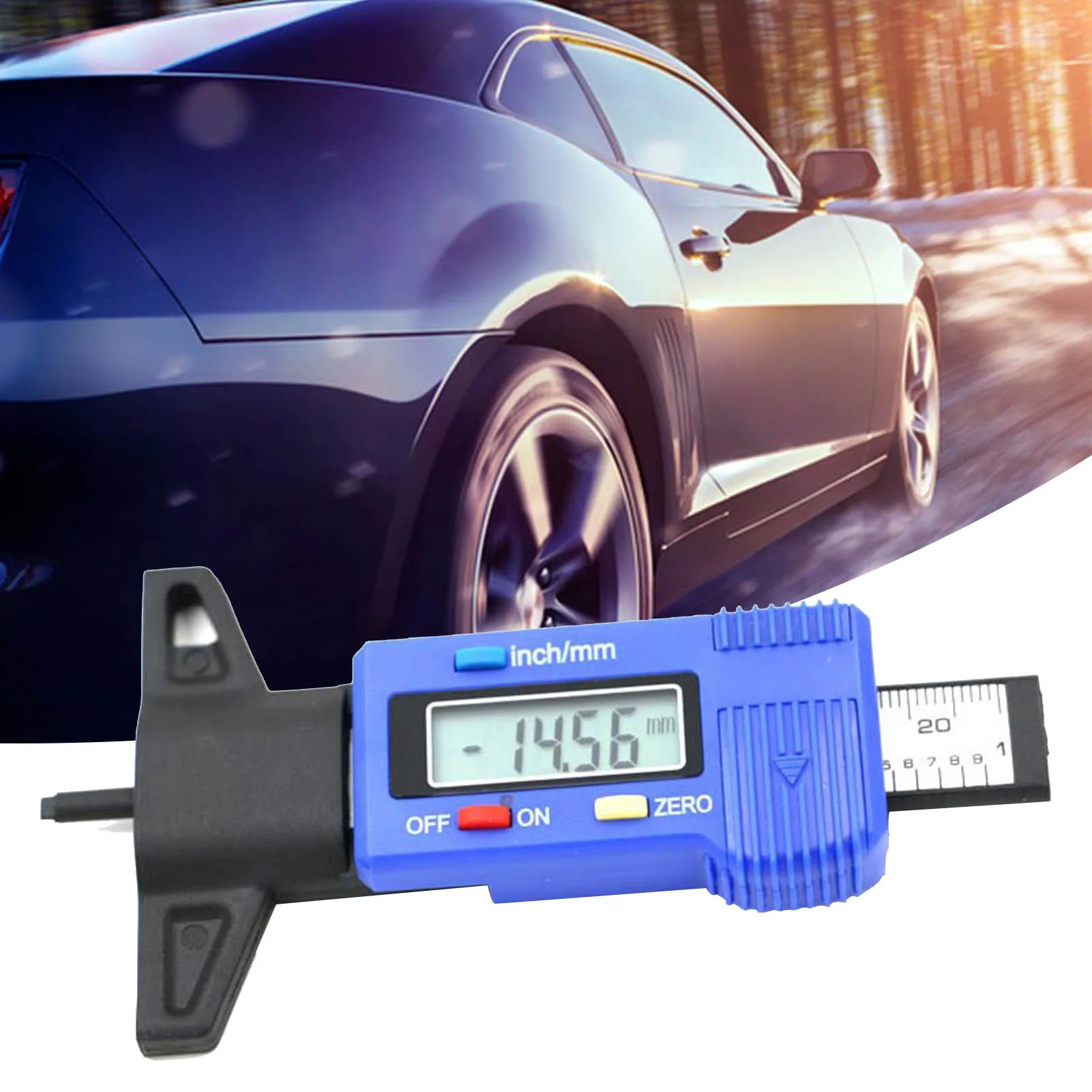 Tire Pressure&Tire Pattern Depth Gauge Monitoring System Real-time Display Temperature Pressure for Car RV SUV MPV Sedan