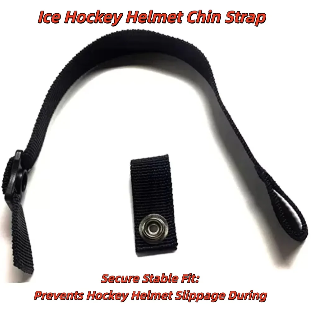 

Ice Hockey Helmet Chin Strap For Practice/Games - Single Snap Helmet Accessories Secure Stable Fit Skin-Friendly Quick-Drying